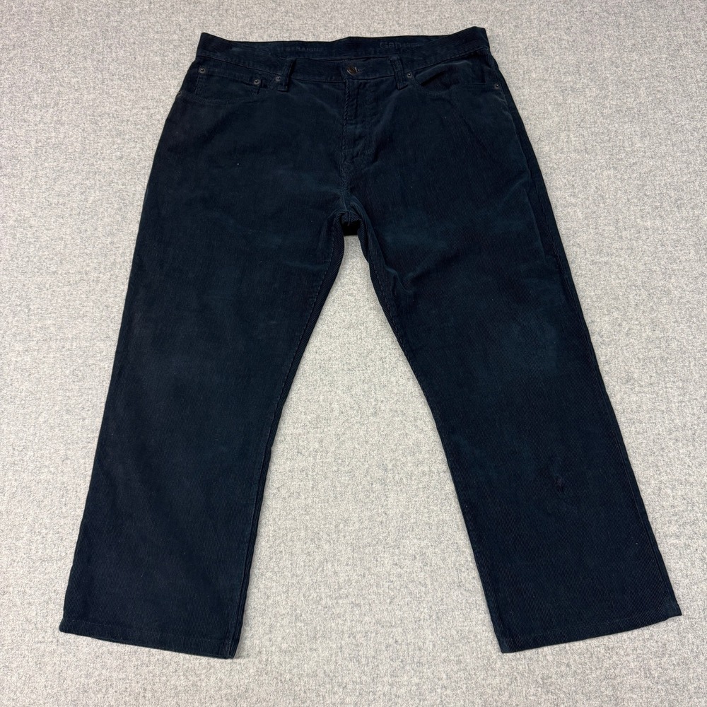Gap 1969 Corduroy Pants 34x30 Navy Blue Straight Leg 5-Pocket Casual Trousers